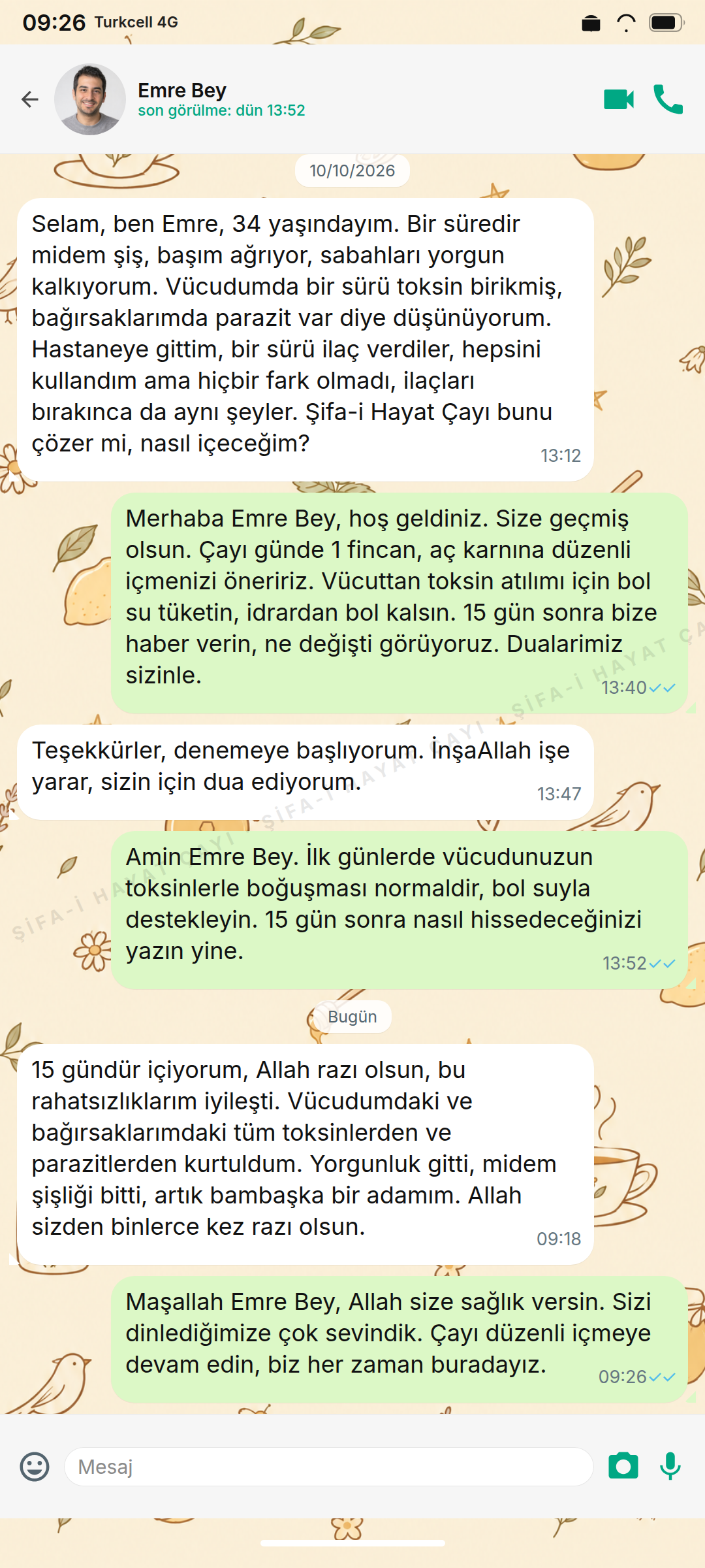 Müşteri sipariş görüşmesi 1